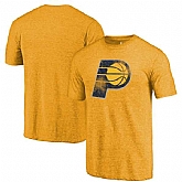 Indiana Pacers Gold Distressed Logo Fanatics Branded Tri-Blend T-Shirt,baseball caps,new era cap wholesale,wholesale hats